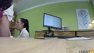 audition,blowjob,doggystyle,glasses,interview,mature,money,office,